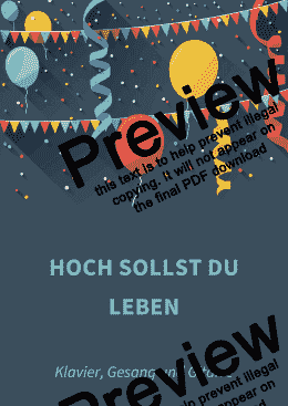 page one of Hoch sollst du leben