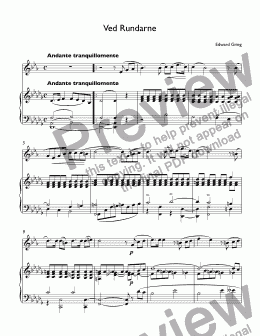 page one of Grieg, Edvard - Ved Rundarne, Op. 33, No. 9 for trumpet Bb & piano