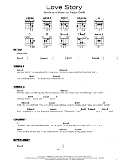 page one of Love Story (Really Easy Guitar)