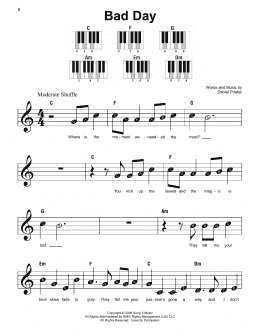 page one of Bad Day (Super Easy Piano)