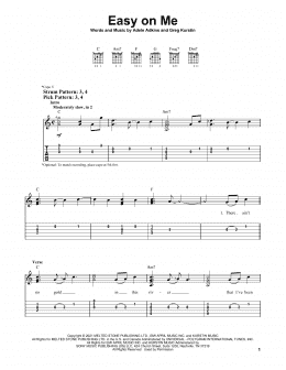 page one of Easy On Me (Easy Guitar Tab)