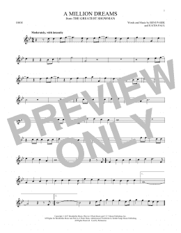 page one of A Million Dreams (from The Greatest Showman) (Oboe Solo)