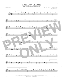 page one of A Million Dreams (from The Greatest Showman) (Tenor Sax Solo)