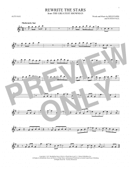 page one of Rewrite The Stars (from The Greatest Showman) (Alto Sax Solo)