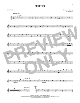 page one of Perfect (Alto Sax Solo)