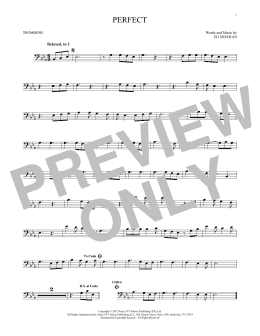 page one of Perfect (Trombone Solo)