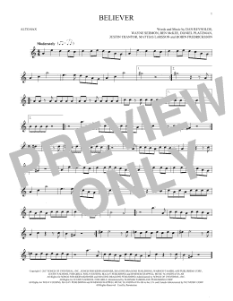 page one of Believer (Alto Sax Solo)