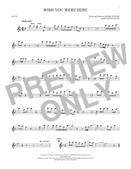 page one of Wish You Were Here (Flute Solo)