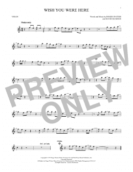 page one of Wish You Were Here (Violin Solo)