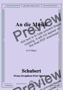 page one of Schubert-An die Musik in G Major,for Voice and Piano