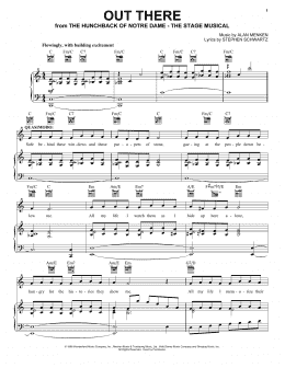 page one of Out There (from The Hunchback Of Notre Dame: A New Musical) (Piano, Vocal & Guitar Chords (Right-Hand Melody))