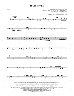 page one of High Hopes (Cello Solo)