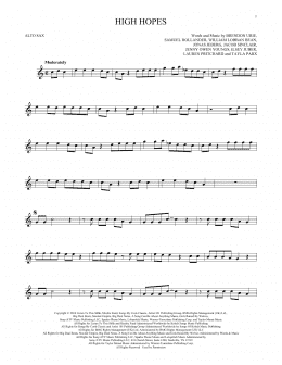 page one of High Hopes (Alto Sax Solo)