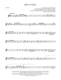 page one of Feel It Still (Clarinet Solo)