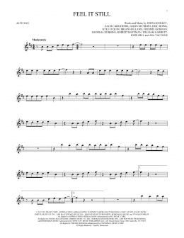 page one of Feel It Still (Alto Sax Solo)