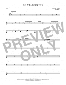 page one of We Will Rock You (French Horn Solo)