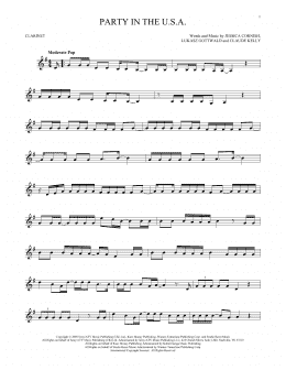 page one of Party In The U.S.A. (Clarinet Solo)