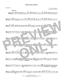 page one of ocean eyes (Trombone Solo)