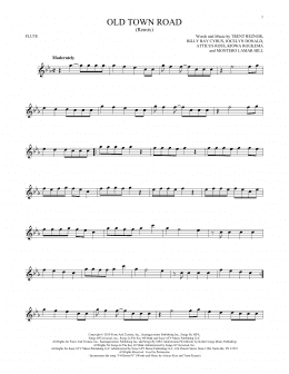 page one of Old Town Road (Remix) (Flute Solo)