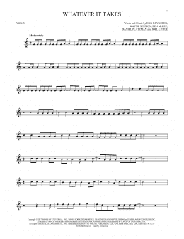 page one of Whatever It Takes (Violin Solo)