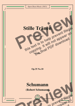 page one of Schumann-Stille Tranen,Op.35 No.10 in C Major,for Voice&Piano