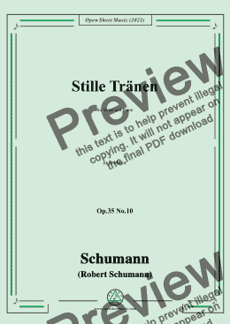 page one of Schumann-Stille Tranen,Op.35 No.10 in B Major,for Voice and Piano