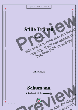 page one of Schumann-Stille Tranen,Op.35 No.10 in A Major,for Voice and Piano