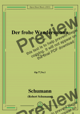 page one of Schumann-Der frohe Wandersmann,Op.77 No.1,in D Major,for Voice&Piano