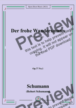 page one of Schumann-Der frohe Wandersmann,Op.77 No.1,in G Major,for Voice and Piano