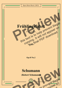 page one of Schumann-Fruhlingsfahrt,Op.45 No.2,in F Major,for Voice and Piano