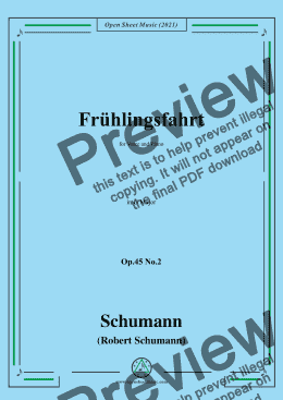 page one of Schumann-Fruhlingsfahrt,Op.45 No.2,in G Major,for Voice and Piano