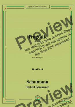 page one of Schumann-Tragodie,Op.64 No.3(Part III),in A flat Major,for Voice and Piano