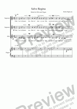 page one of Salve Regina for SSA and Organ