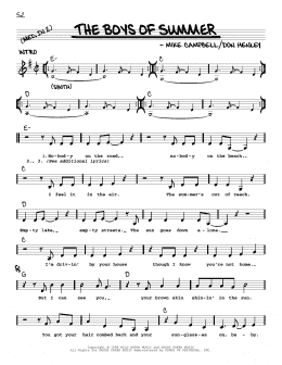 page one of The Boys Of Summer (Real Book – Melody, Lyrics & Chords)