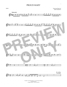 page one of Proud Mary (Oboe Solo)