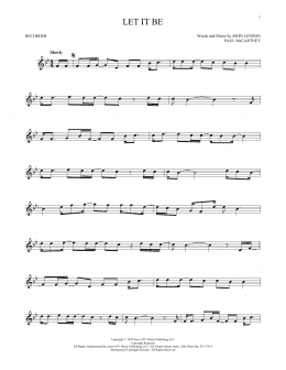 page one of Let It Be (Recorder Solo)