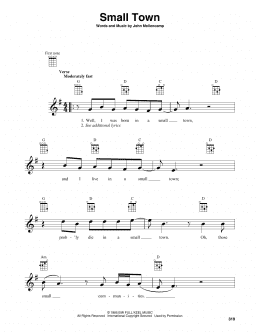 page one of Small Town (Baritone Ukulele)