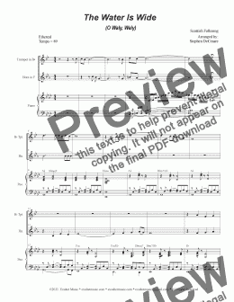 page one of The Water Is Wide (O Waly, Waly) (Duet for Bb-Trumpet and French Horn)