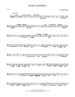 page one of Dance Monkey (Cello Solo)