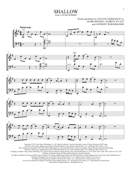 page one of Shallow (from A Star Is Born) (Instrumental Duet)