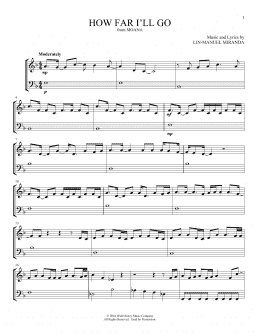 page one of How Far I'll Go (from Moana) (Instrumental Duet)