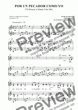 page one of POR UN PECADOR COMO YO SATB VERSION 2 - Partitura completa