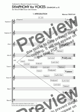 page one of Symphony for Voices (2009)