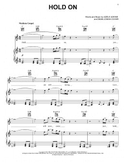 page one of Hold On (Piano, Vocal & Guitar Chords (Right-Hand Melody))