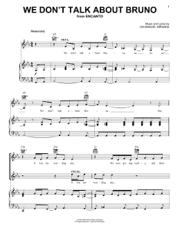 page one of We Don't Talk About Bruno (from Encanto) (Piano, Vocal & Guitar Chords (Right-Hand Melody))