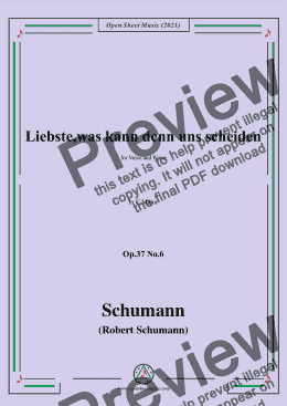 page one of Schumann-Liebste,was kann denn uns scheiden,Op.37 No.6,in C Major,for Voice and Piano