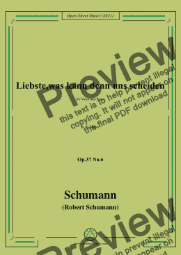 page one of Schumann-Liebste,was kann denn uns scheiden,Op.37 No.6,in G Major,for Voice and Piano