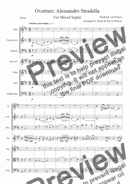 page one of Overture- Alessandro Stradella - Flotow - Mixed Septet - Score