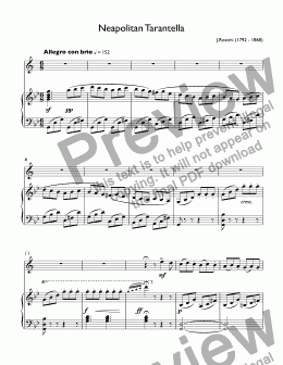 page one of Rossini, Jioachino - La Danza (Neapolitan Tarantella) for Trumpet  Bb & piano (C major low version)