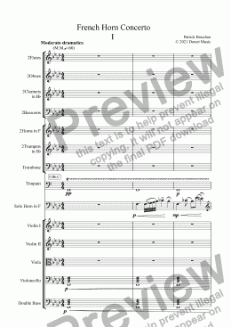 page one of French Horn Concerto 1st Movement